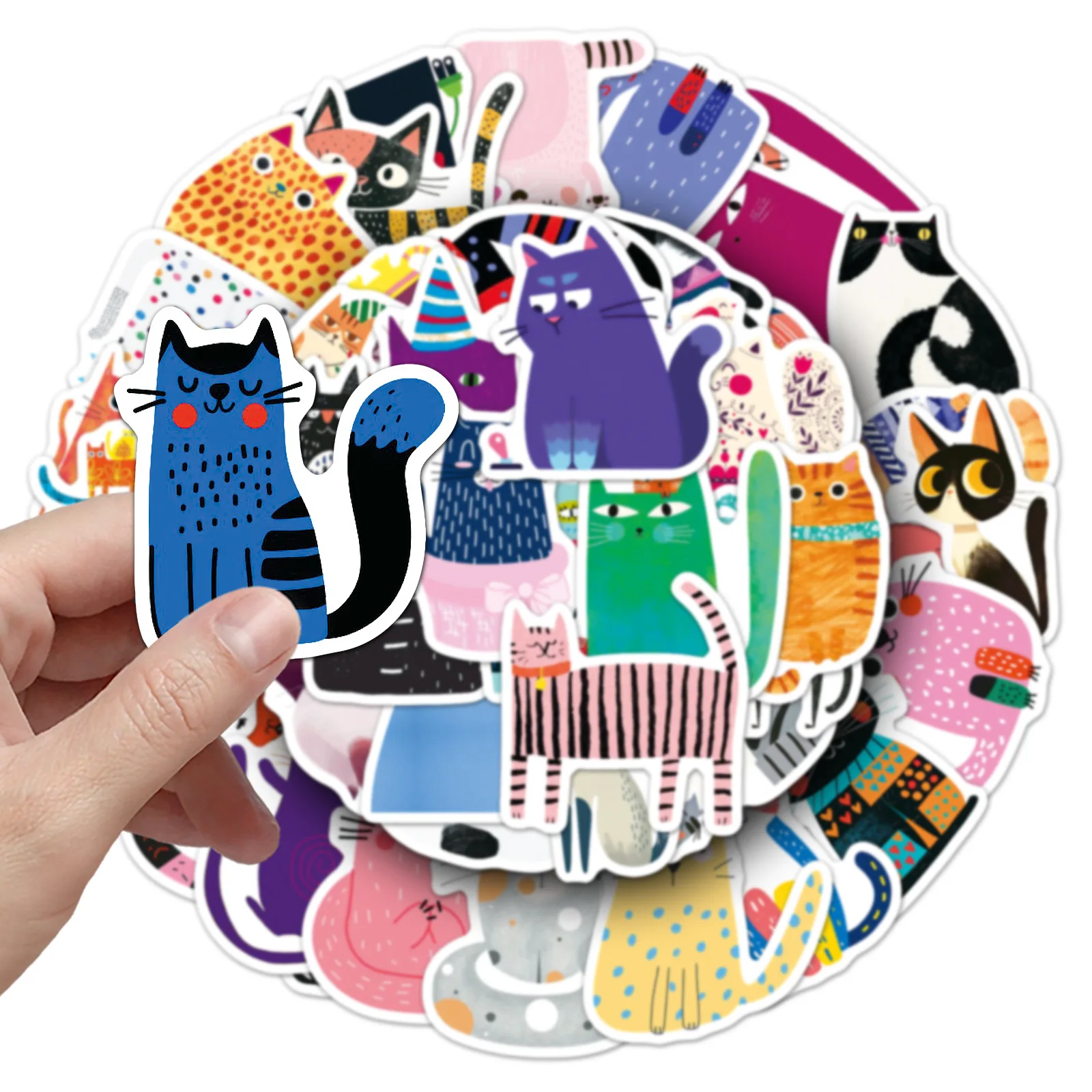 10/50PCS Cartoon Cat Waterproof Graffiti Stickers Artistic Style DIY Toys Secret for Scrapbook Travel Bag Aesthetic Decals