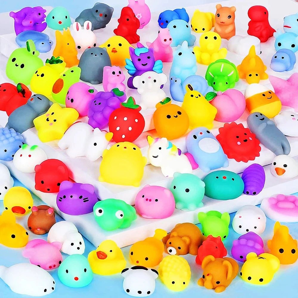 20/30/50PC Cute Cartoon Animal Stress Relief Toys For Boys Girls Birthday Party Favor Piñata Filler Carnival Kids Party Supplies