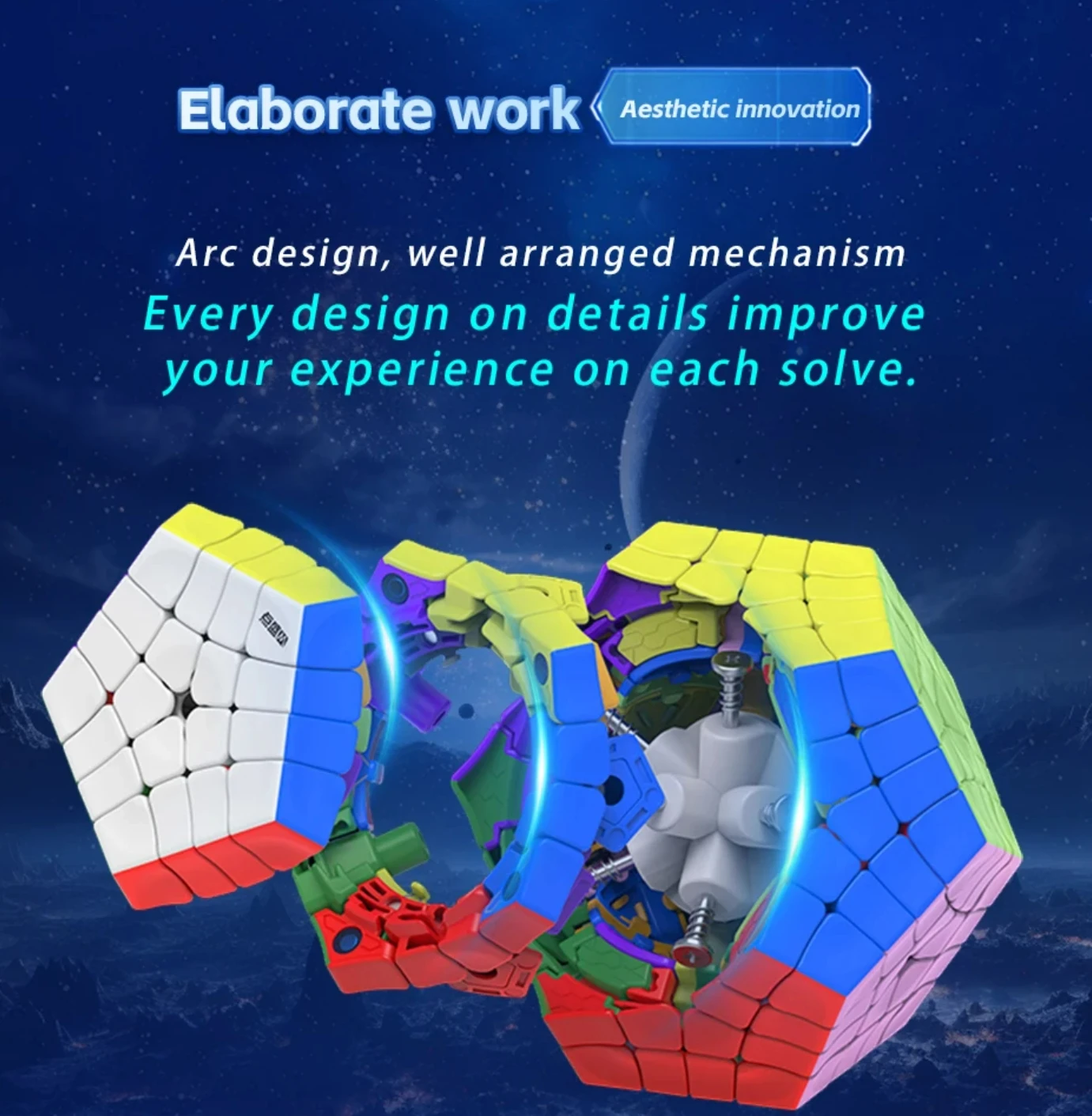 DianSheng Galaxy Megaminx 4x4 Magnetic Magic Cube Galaxy 4x4 Megaminx M Cubo Magico Puzzle Toy Children Kids Gift Toys