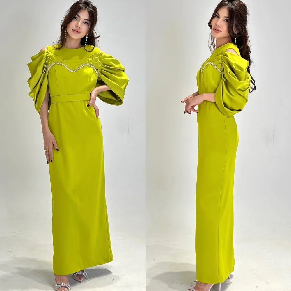 

Простое платье для выпускного вечера по индивидуальному заказу, платье трапециевидной формы длиной до щиколотки, вечернее платье, атласное платье для женщин