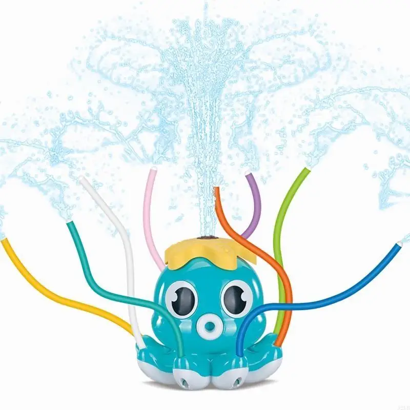 

Octopus Water Sprinkler Toy for Lawn Wedding Backyard Playset for w/ Rotary 8 Hose Interactive Splashing Activity A2UB