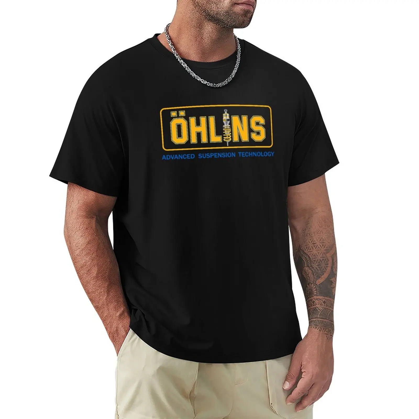 

beach man t shirt summer top Ohlins Racing Retro T-Shirt summer tops tees black Short sleeve cool t shirt men cotton teeshirt