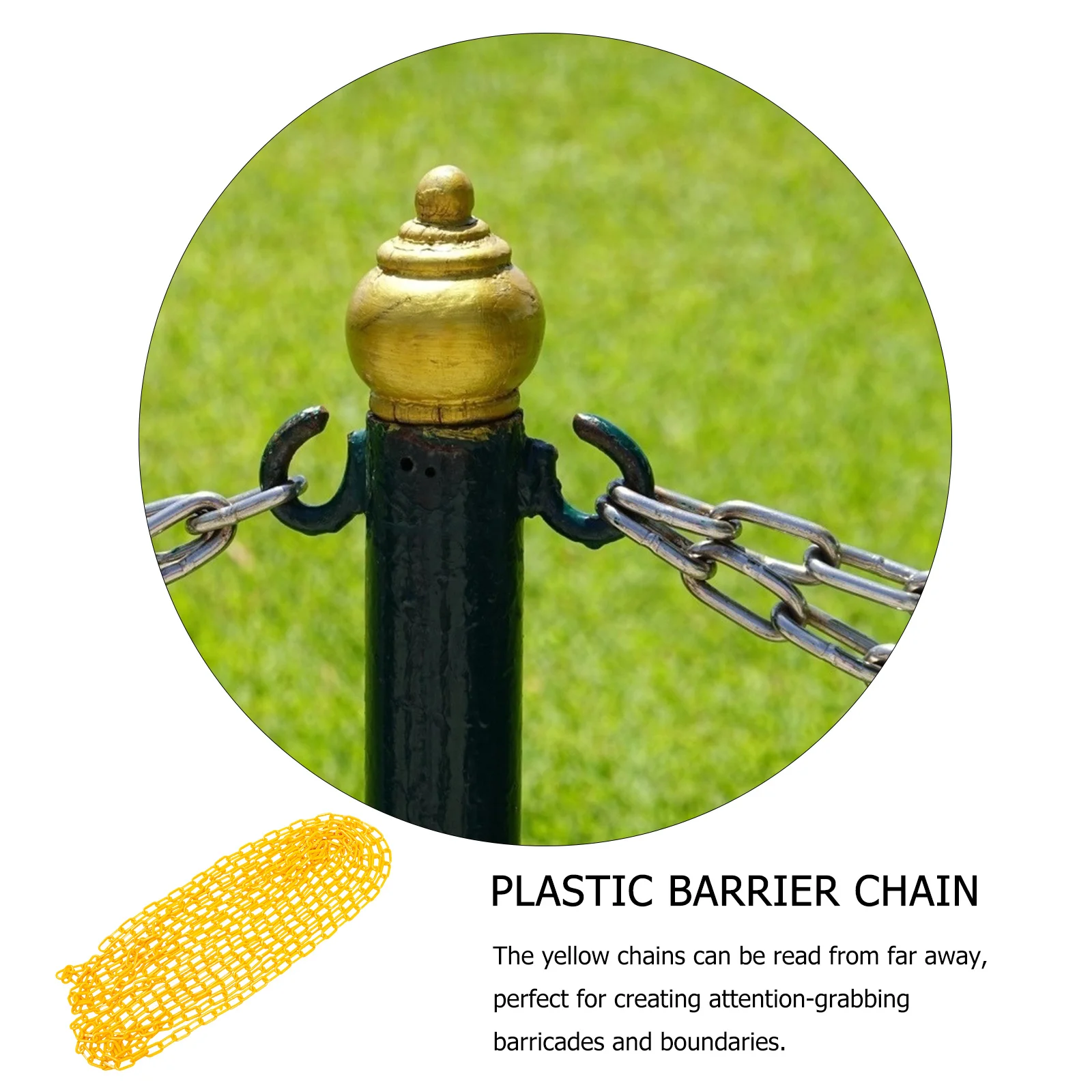 10M Isolation Chain Heavy-Duty Plastic Warning Barrier for Road Closure Traffic Management Protective Security Chain