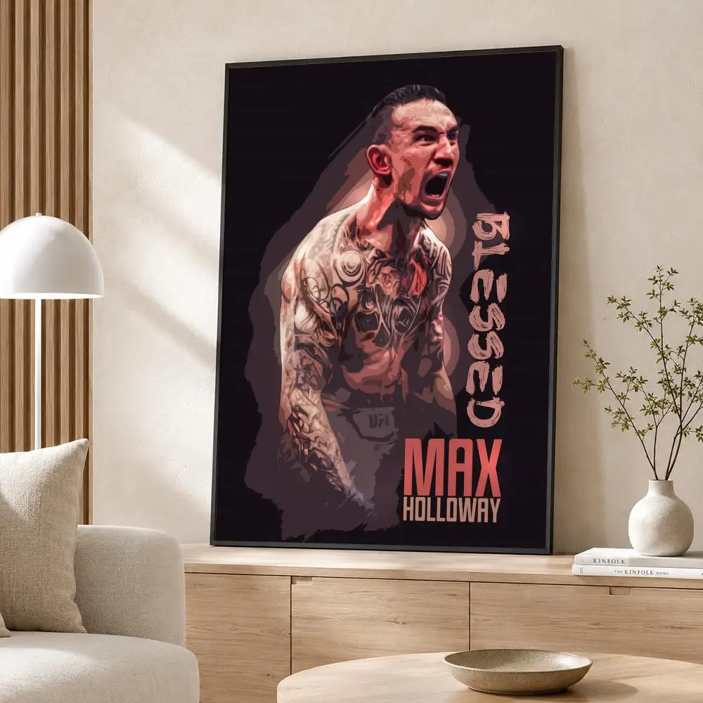 Athlete Max Holloway Poster Poster Wall Sticker Waterproof Self Adhesive HD Art  Bedroom Bar Decor