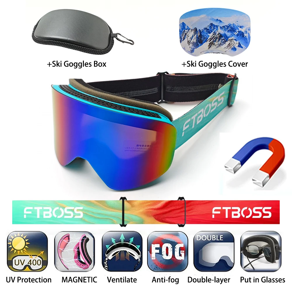 Ski Goggles Ski Goggles Magnetic  Winter Ski Goggles Anti-Fog UV Protection Anti-Glare Ski Goggles  Anti-Fog Ski  Safety Goggles