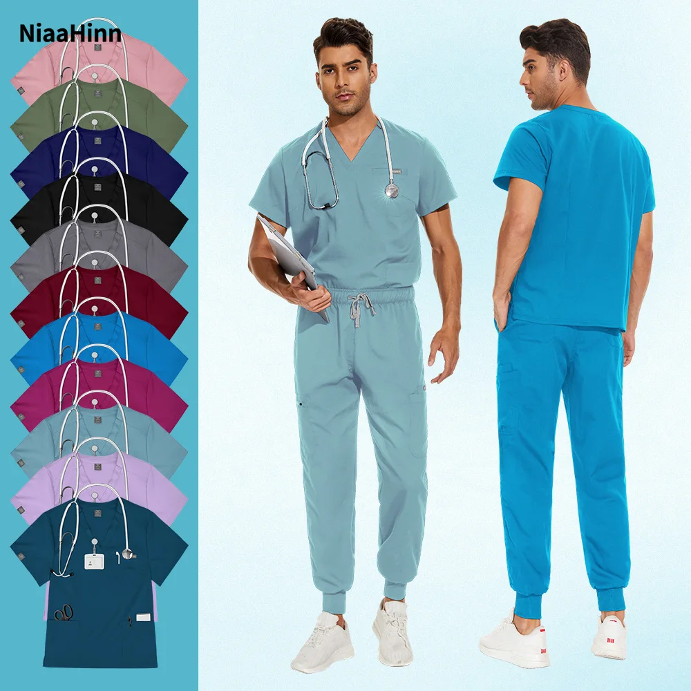 Niaahinn Operating Room Medical Uniform Pet Hospital Scrub Set Medical Supplies Nurse Dental Surgery Set Health Service Workwear