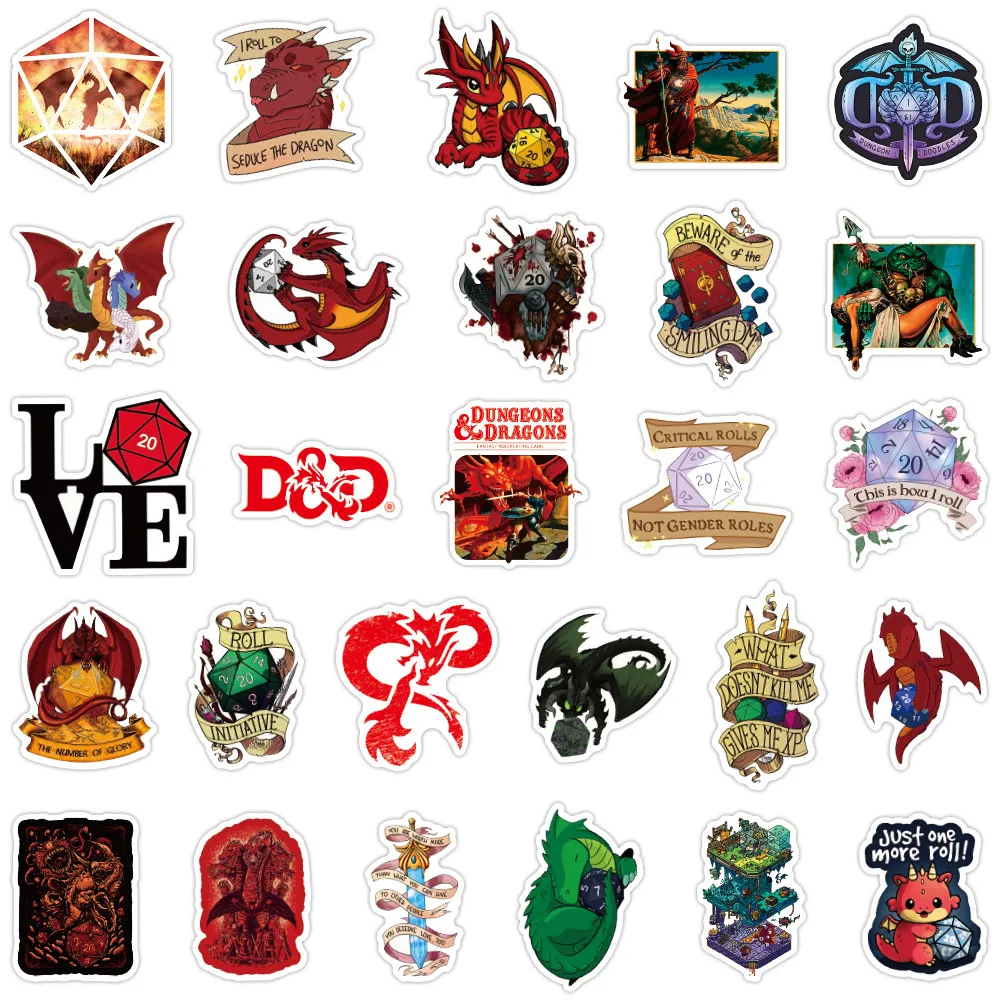 50PCS Dungeons & Dragons 2 Stickers - Ideal for Notebook, Luggage & DIY Decor RecordingYourLife Store