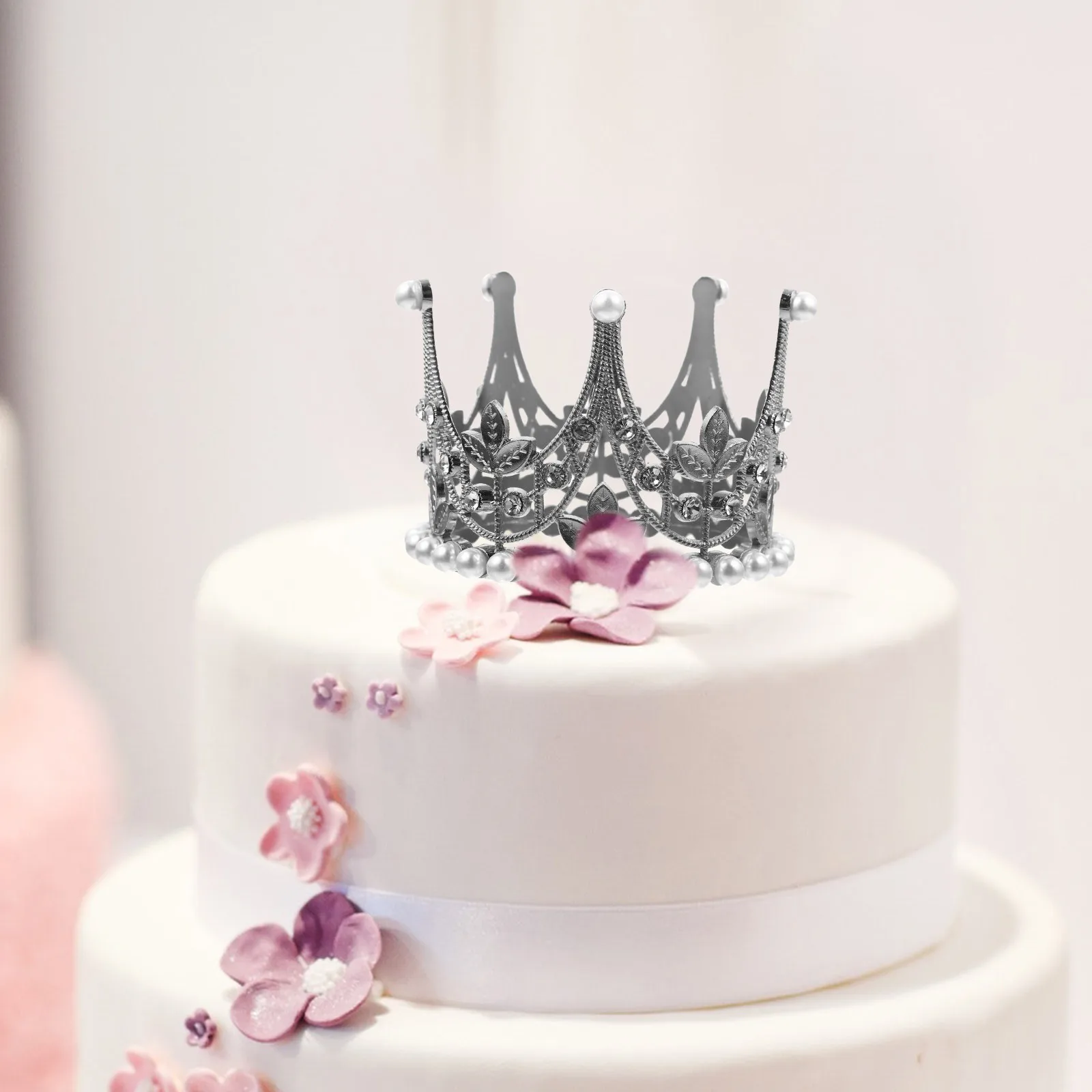 

1pc Inlaid Alloy Crown Decor Cake Crown Decoration For Wedding Birthday Baking Party Supplies Cake Decoration Ornament