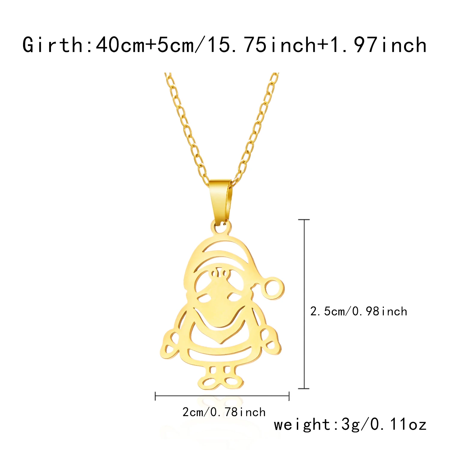 Minimalistische Weihnachts-Anhänger-Halskette aus Edelstahl für Frauen, Schneeflocke, Weihnachtsmann, Elch-Halskette, Freundschaft, Hochzeit, Party-Schmuck – Detail 4