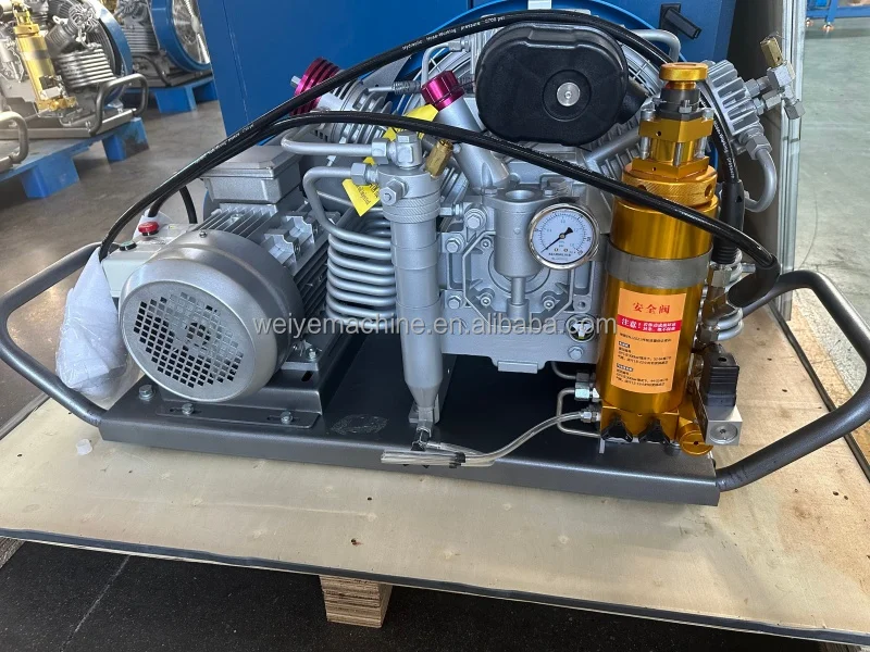 7.5KW Scarico automatico delle acque reflue 300L Apparecchio per la respirazione antincendio Pompa d'aria 6.8L Bottiglia d'aria 30Mpa Compressore subacqueo portatile