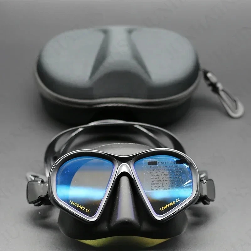 JUNHAIINS Máscara de apnea de vidrio templado Juego de snorkel Snorkel plegable Máscara de buceo tipo J con soporte para cámara