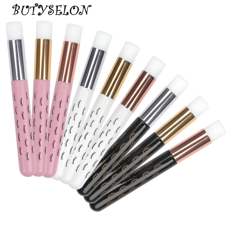 20/50/100pcs Cils Nettoyant Brosse Sourcils Nez Soins De La Peau Microbrosse Maquillage Outil Bouteille Lavage Brosse Propre Pour Extension De Cils