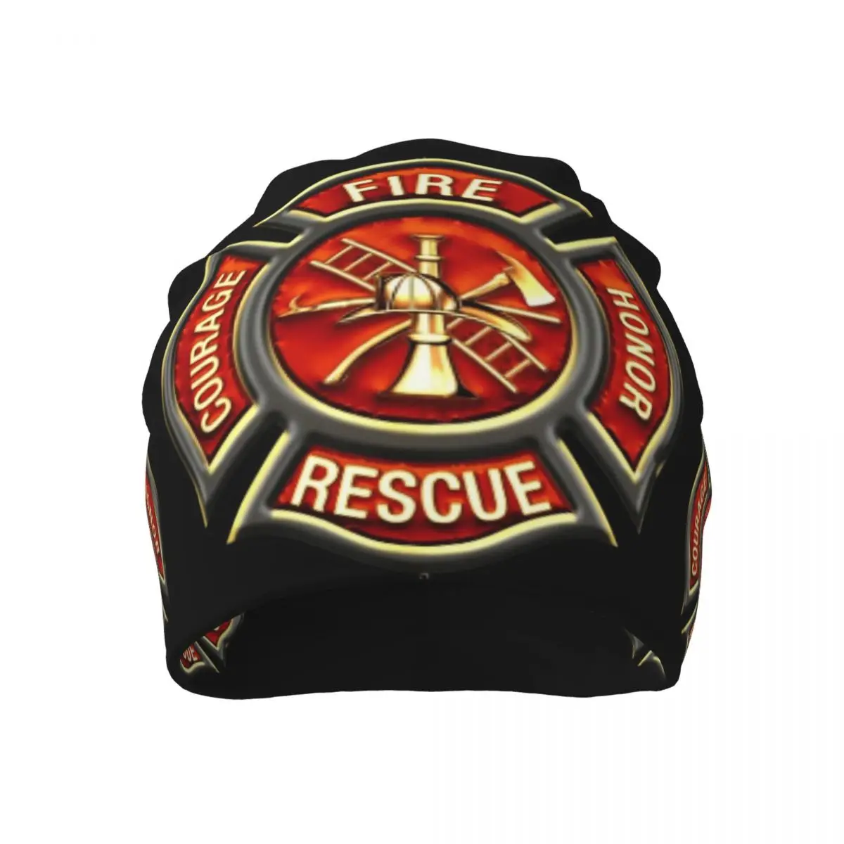 

Red Fire Department Badge 3 Unisex locomotive Beanies Hat For Men And Women Outdoor Hat