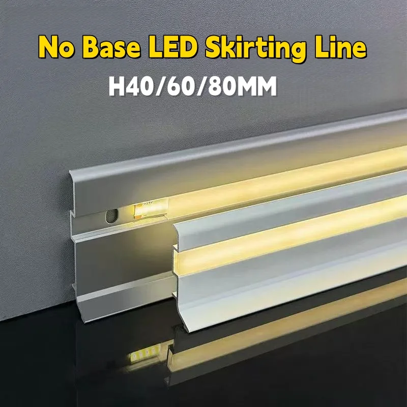 H4/6/8 cm ultradünne LED-Sockellinie, Aluminiumprofile, versteckte Boarder-Ecke, Basebaord-Kanal, Wand, Boden, Dekor, Bar-Streifenlicht