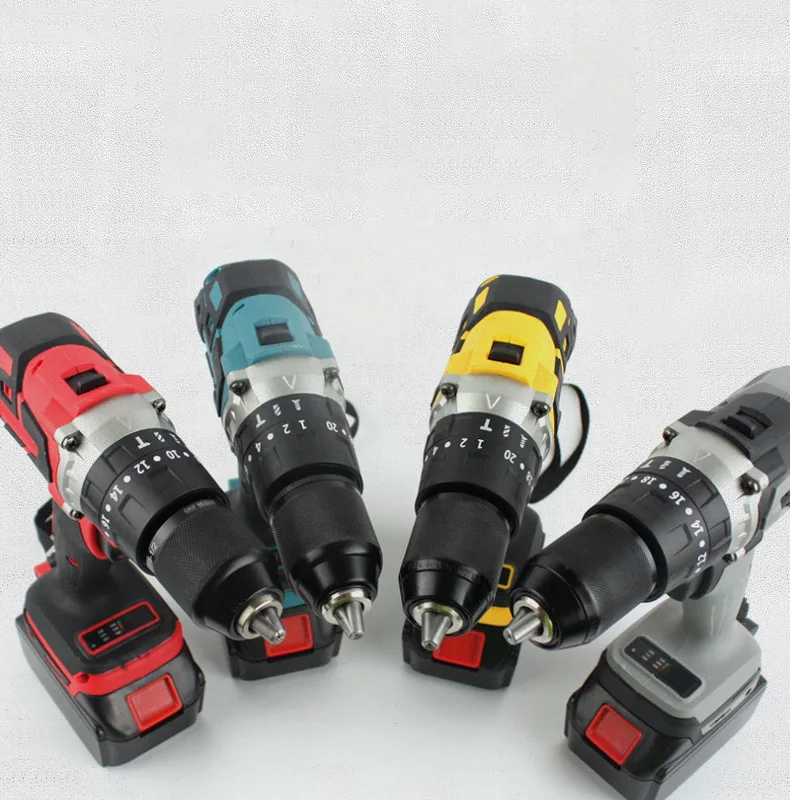 Cheap Custom Power Drill Tools Set Big Power Brushless 13mm Chuck Hand Drill With Lithium Hand Drilling Machines