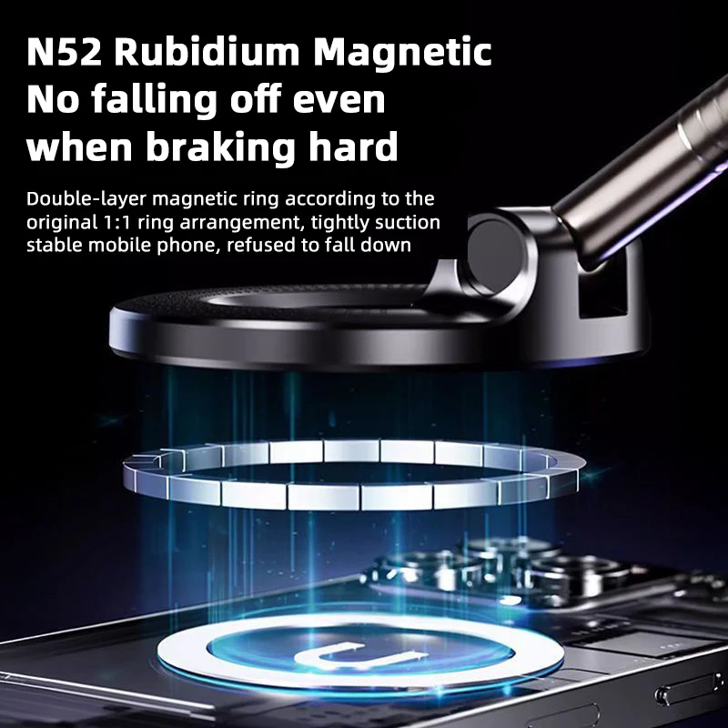 HOMEFISH K007 Magnetic Phone Holder|Three-axis Rotation For Free Adjustment|A Convenient Choice For Multiple Scenarios.