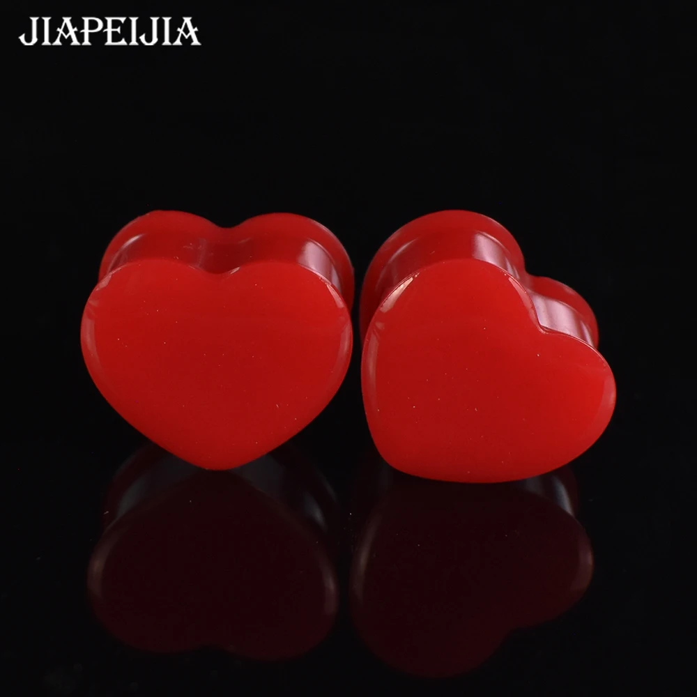 6-30mm Heart-shaped Ear Gauges Tunnels Plugs Ear Expander Stretching Starter Body Jewelry