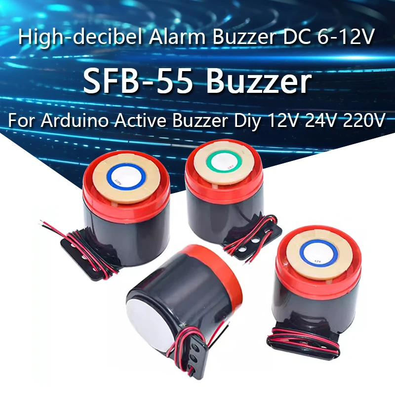 SFB-55 Active Buzzer High-decibel Alarm Buzzers DC 6-12V For Arduino Active Buzzer Diy Electronic SFB55 12V 24V 220V