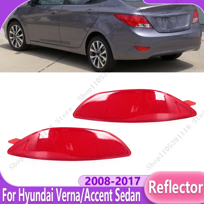 Car Reflector Lamp Brake Light Reflective Strip Rear Bumper Warning Lamp For Hyundai Accent/Verna  Sedan 2008-2017 924051R000