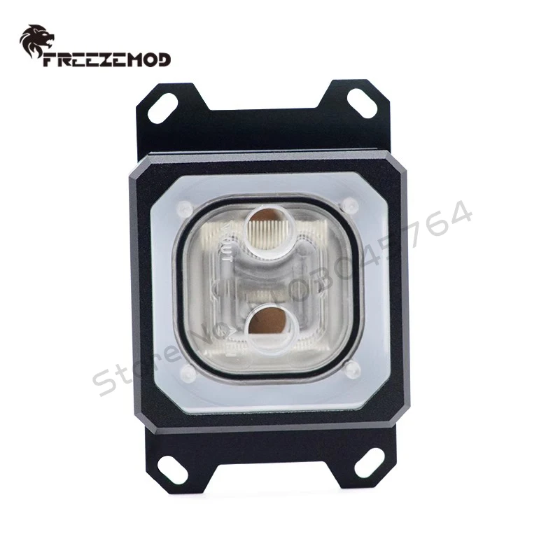 Bloco de água para cpu de computador FREEZEMOD 5V ARGB SYNC, efeito de luz de difusão Aurora, capa PMMA + estrutura de alumínio INTEL-PK5E / AMD-PK5E