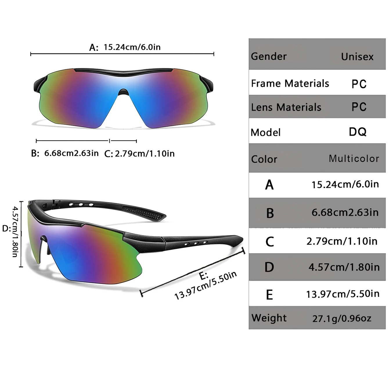 Fashion Cycling Sunglasses for Men and Women Outdoor Sports Glasses with UV Protection for Running Hiking Cycling Baseball