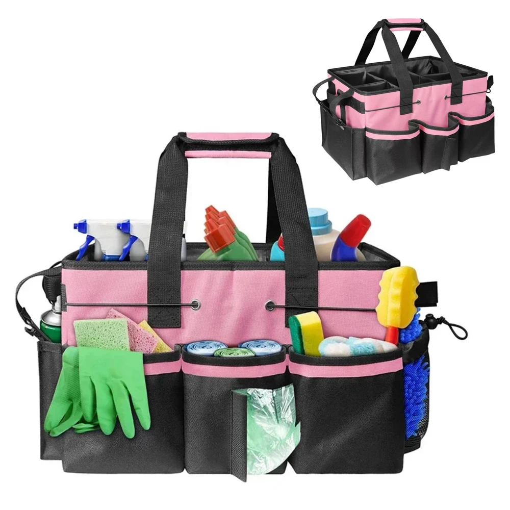 

Water-Resistant Cleaning Caddy, Multi-Compartment Organizer for Home & Commercial Use