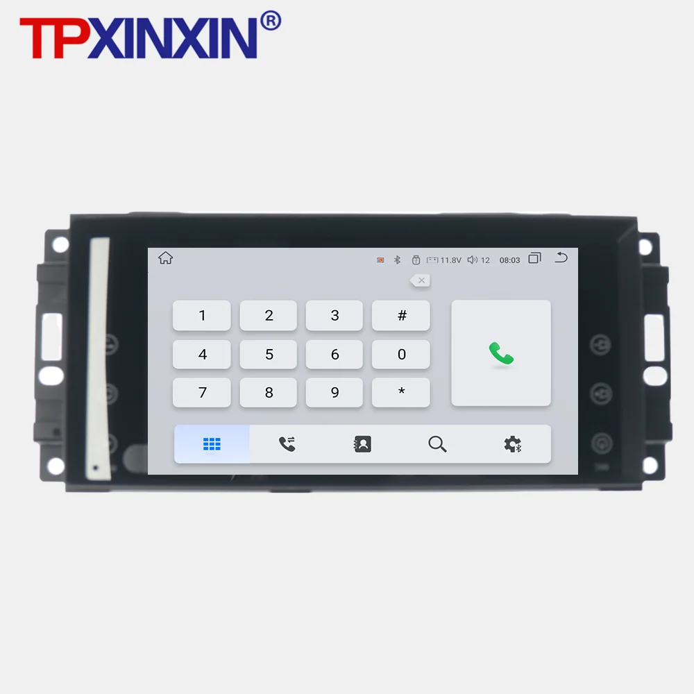 شاشة 7 بوصة عالية الدقة لسيارة جيب جراند شيروكي 2005-2009 راديو السيارة CarPlay أندرويد 14 تحديث مشغل وسائط متعددة وحدة رأس الملاحة GPS