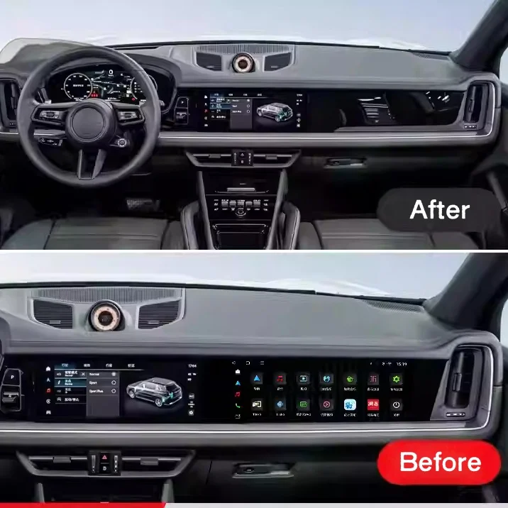 For Porsche Cayenne 2018-2024 Car Copilot Android Screen Auto Headunit Monitor Carplay Passenger Seat Entertainment New Upgrade