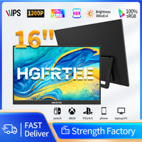 HGFRTEE 16 inch Portable Monitor 16:10 RGB100% 300cd/m2 IPS Second Display for MAC/Laptop/PC/Xbox/PS5/Switch