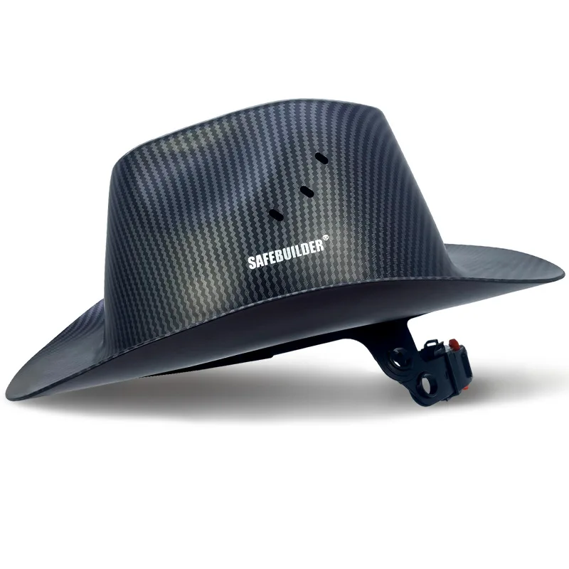 Carbon Fiber Color Cowboy Hard Hat Lightweight Breathable Comfortable Helmet Outdoor Protective Safety Helmet Fashion Hard Cap view 4