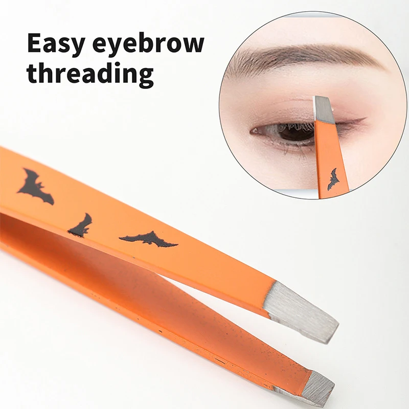 Halloween Wenkbrauw Pincet Roestvrij Staal Slant Tip Trimmer Professionele Baard Wimper Brow Gezicht Ontharing Make-up Tool