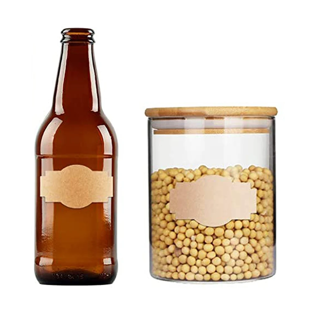 300 шт., натуральные коричневые наклейки для поздравления