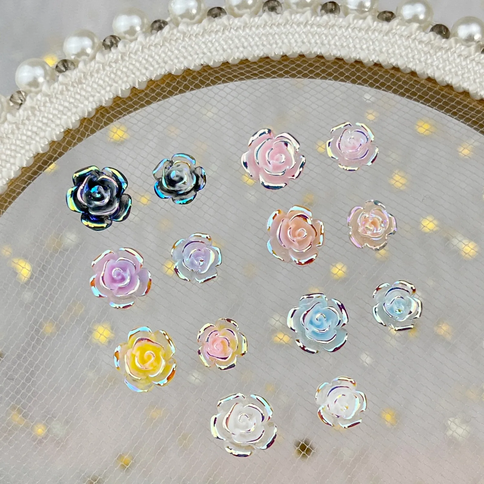50PCS 7 Colors Of Aurora-Effec - огляд і ціна Resin Art Rose Petals