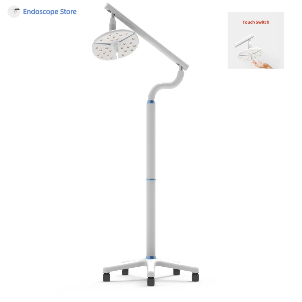 High Brightness Medical Surgical Veterinary Examination Shadowless LED Move Wheeled Lamp Light 36W 60W Touch Switch