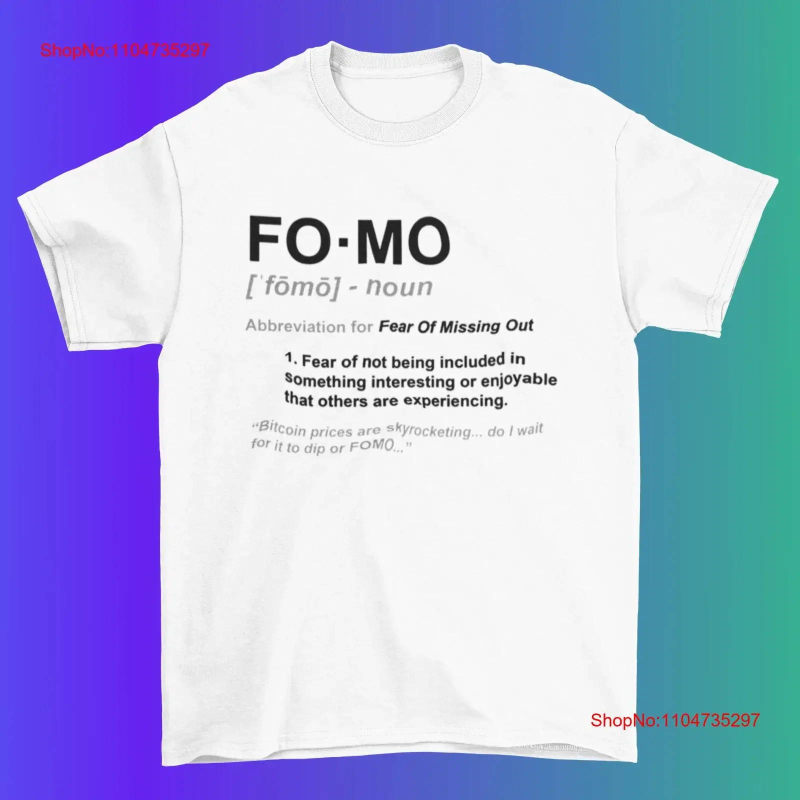 FOMO Fear Of Missing Out Camiseta HODL DeFi 100 Algodón Premium Satoshi vintage Lavado Estirado Versátil Ropa de diseñador suave