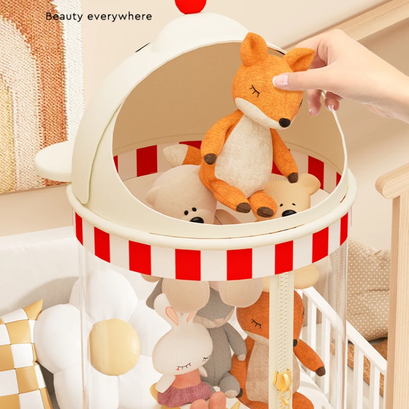 New Set up Zipper Plush Doll Storage Basket Dustproof Doll Storage Bucket Transparent Basket Tube Artifact for Kids 2024