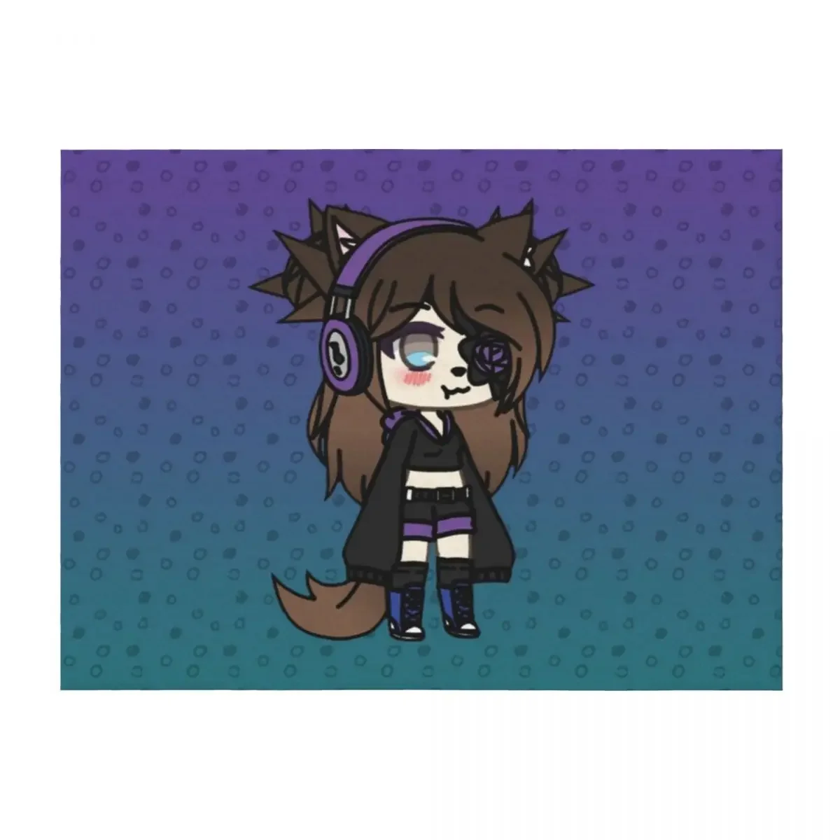 

Gacha Life Series - Karin the strange goth girl with the eye patch Throw Blanket Camping For Sofa Thin Soft Beds Blankets