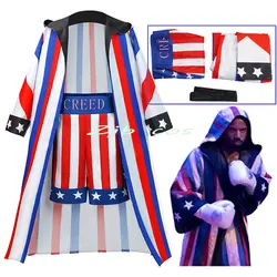 Adonis Creed Cosplay Pantaloncini da boxe Veste da uomo Mantello con cappuccio Pantaloncini Cintura Gioco di ruolo Fantasia Halloween Carnevale Abiti da festa Travestimento