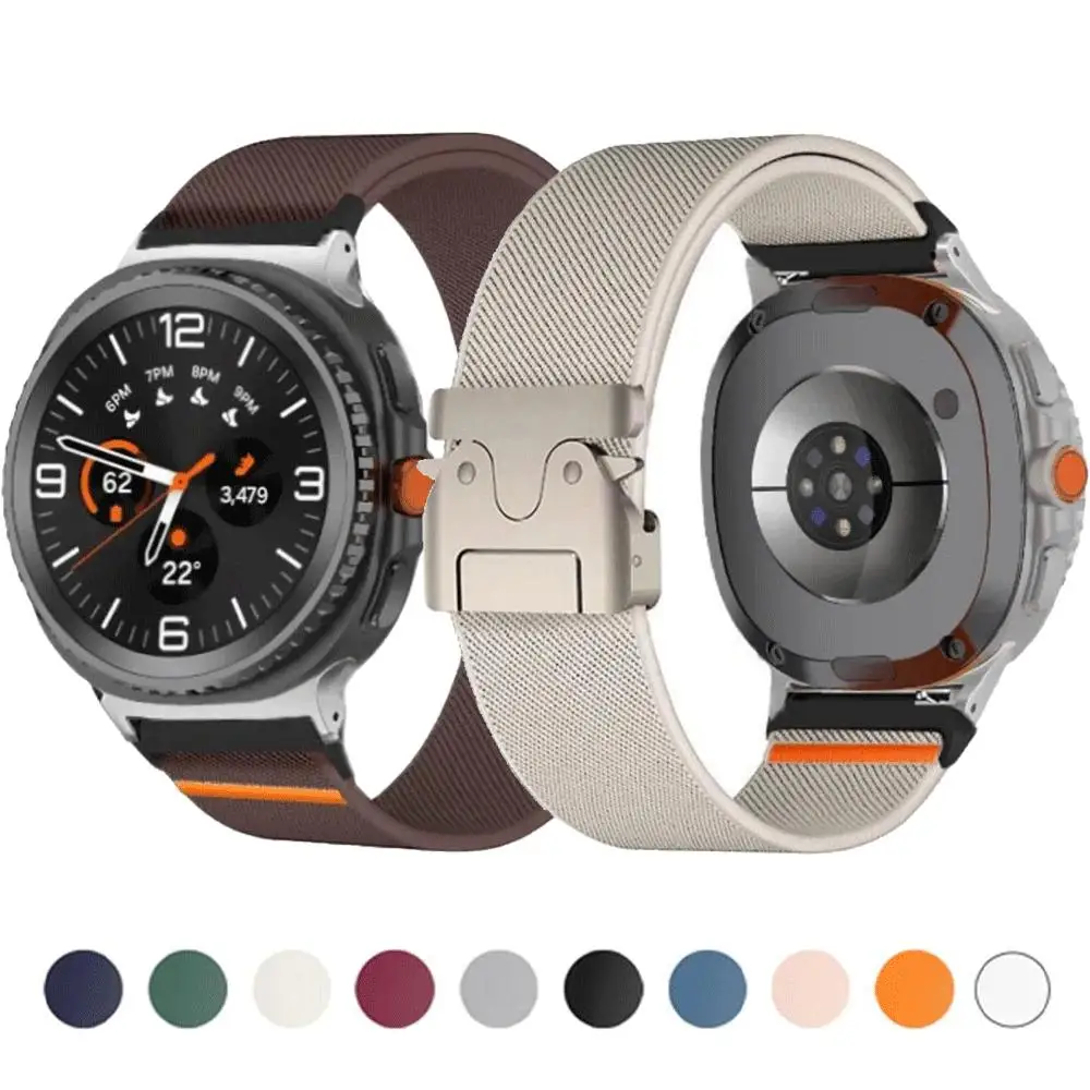 Nylon geflochtenes elastisches Fallschirmband für Samsung Galaxy Watch 8 Ultra Sportarmband für Galaxy 8 Classic 46 mm/8 40 44 mm