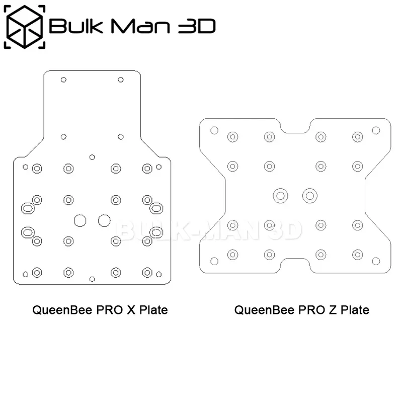 Bulk-Man 3D QueenBee PRO CNC Plate Kits 13pcs 6063-T5 Aluminum Sets for QueenBee CNC Mechanical Builds