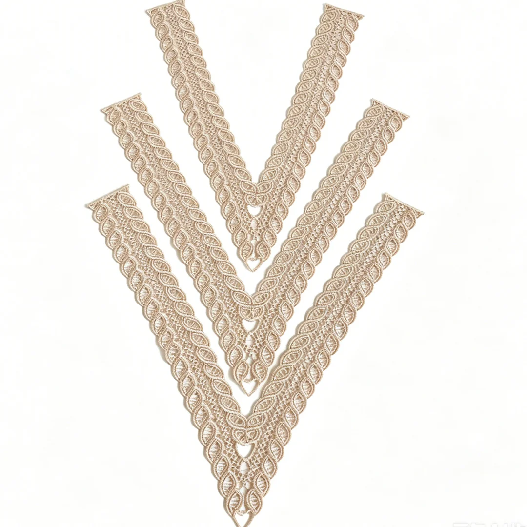 3 Pièces de Tissu en Dentelle Populaire pour DIY : Col, Poignets, Ourlet de Jupe, Bandes Décoratives et Accessoires de Couture