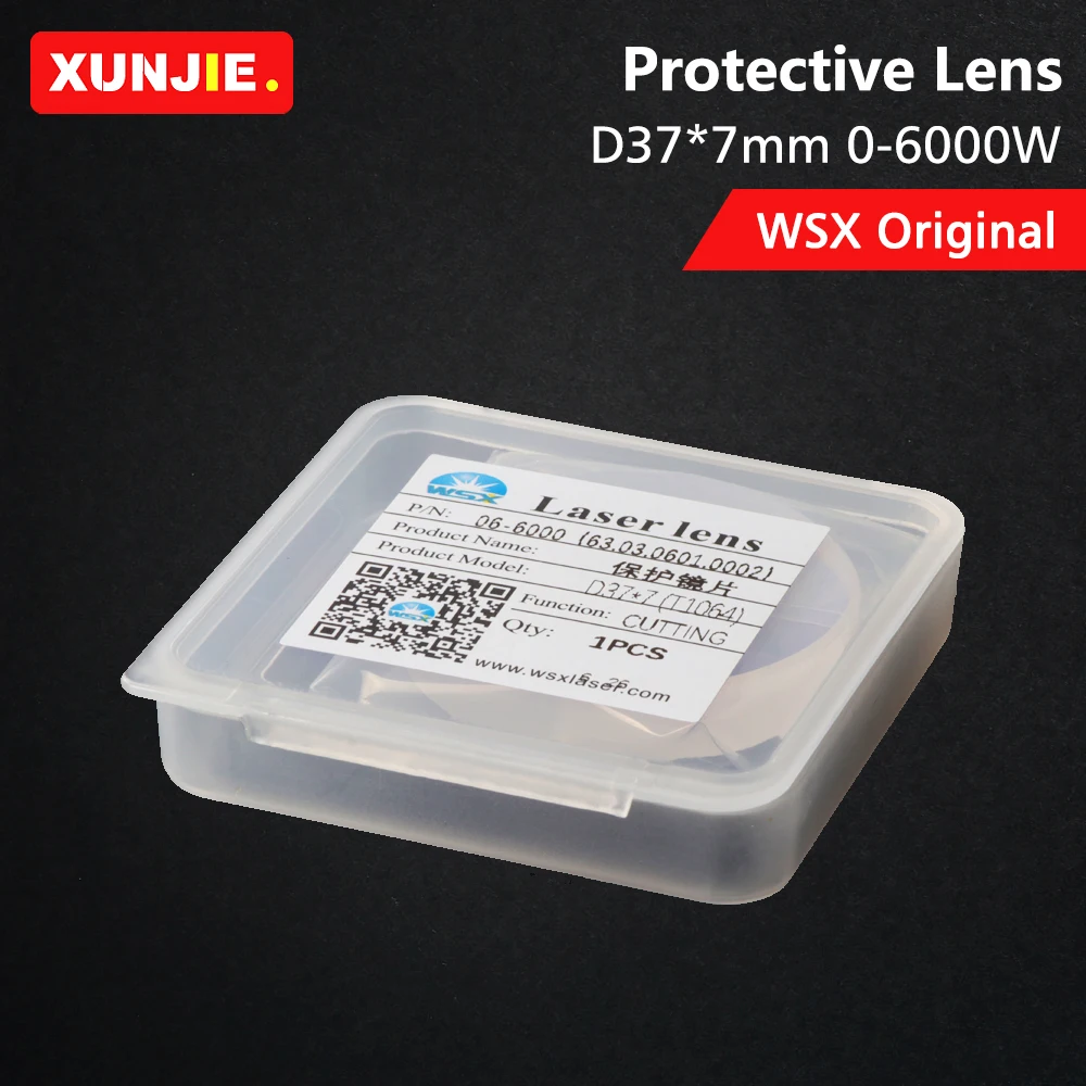 

XUNJIE Original WSX Fiber Laser Protective Windows/Lens D37x7mm 6KW For WSX NC60 NC62 Fiber Laser Cutting Head