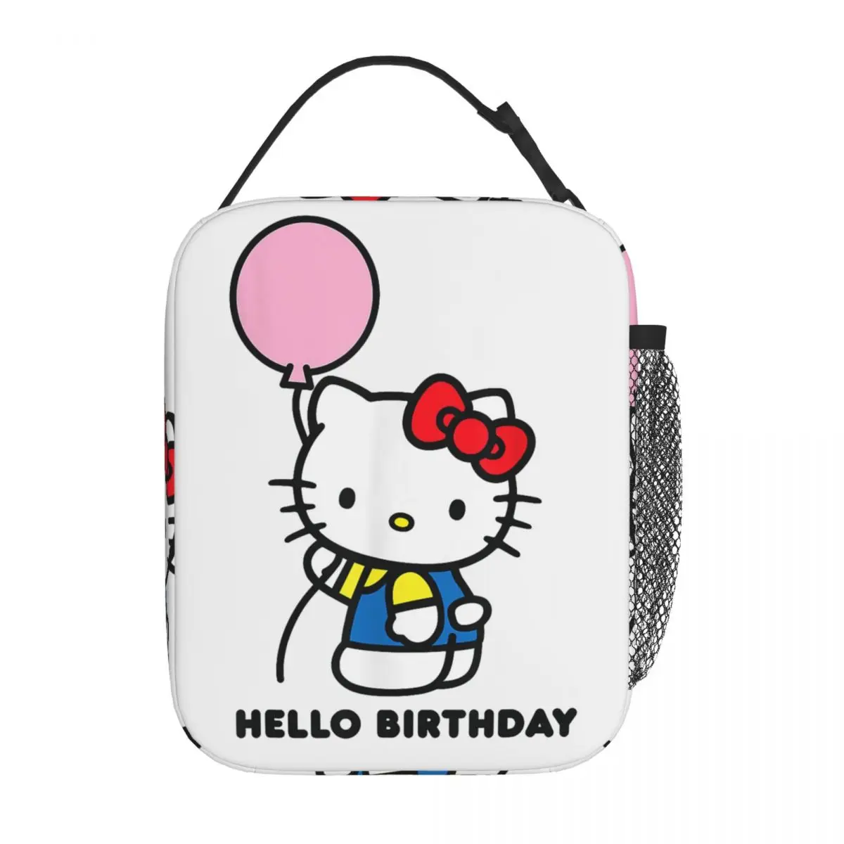 Hello Kitty Hello Birthday Insulated Lunch Bag High Capacity Lunch Container Cooler Bag Tote Lunch Box Beach Travel Men Women