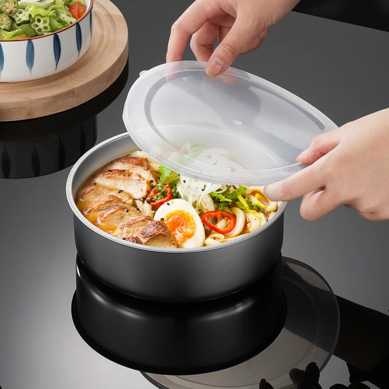 

5Pcs Stainless Steel Fresh-Keeping Boxes with Lids Reusable Storage Bowl Sealed Preservation Crisper Food Container Kitchen Tool