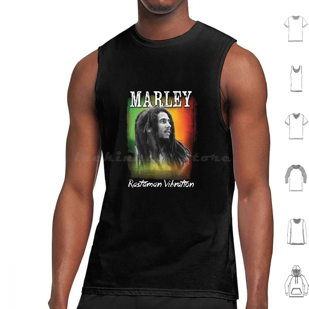 Rastaman Sunset Tank Tops Vest Sleeveless Reggae Rasta Marley Jamaica Bob Music One Love Rastafari Dub