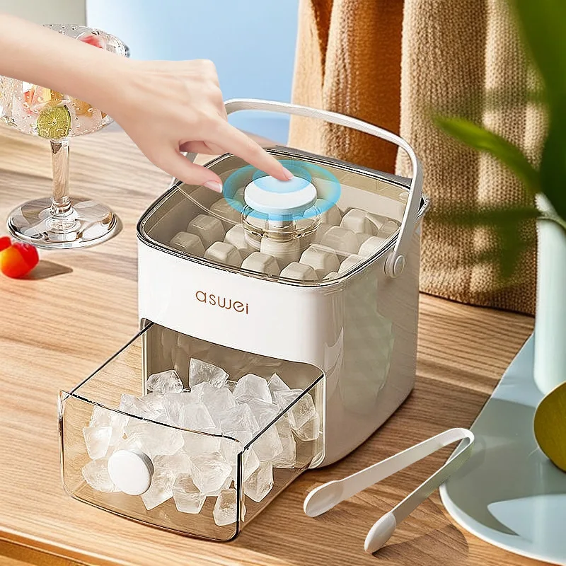 

48-Block Ice Cube Machine Food-grade Summer Double Design Ice Maker Mold With Easy-press Lid Large Capacity Refrigerator Storage