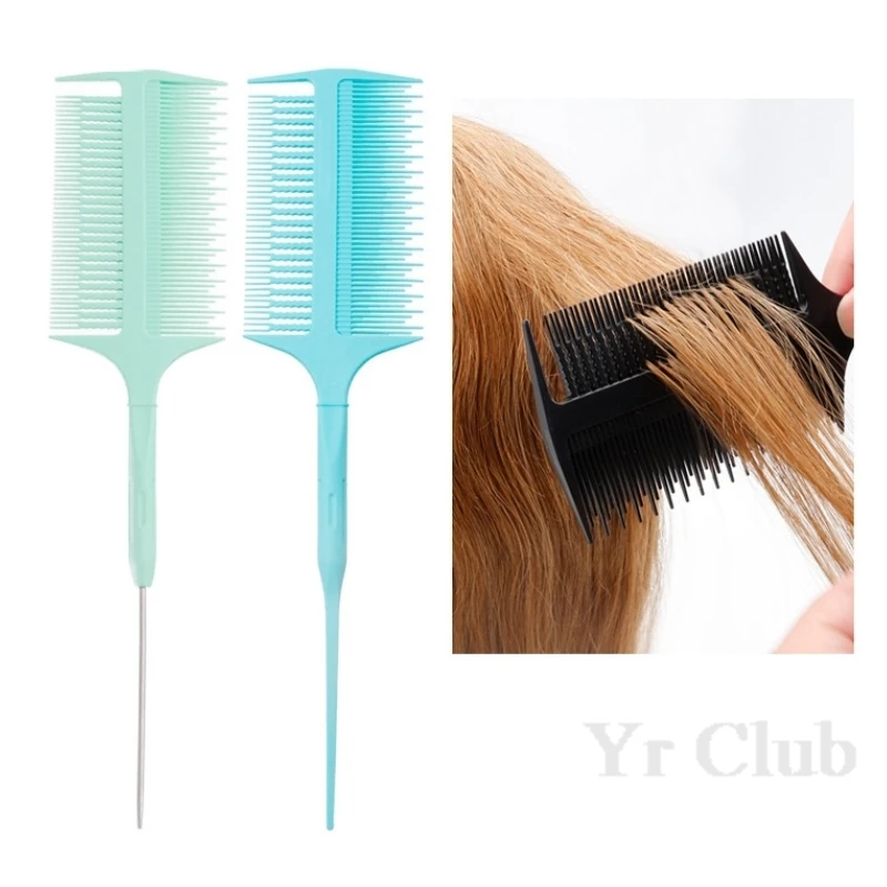 2Pcs/Set Spot Dyeing Combs Double Sided Hairbrush Hair Styling Comb Hairstylist Pointed Tail Brush Hair Salon Hairdressing Tools