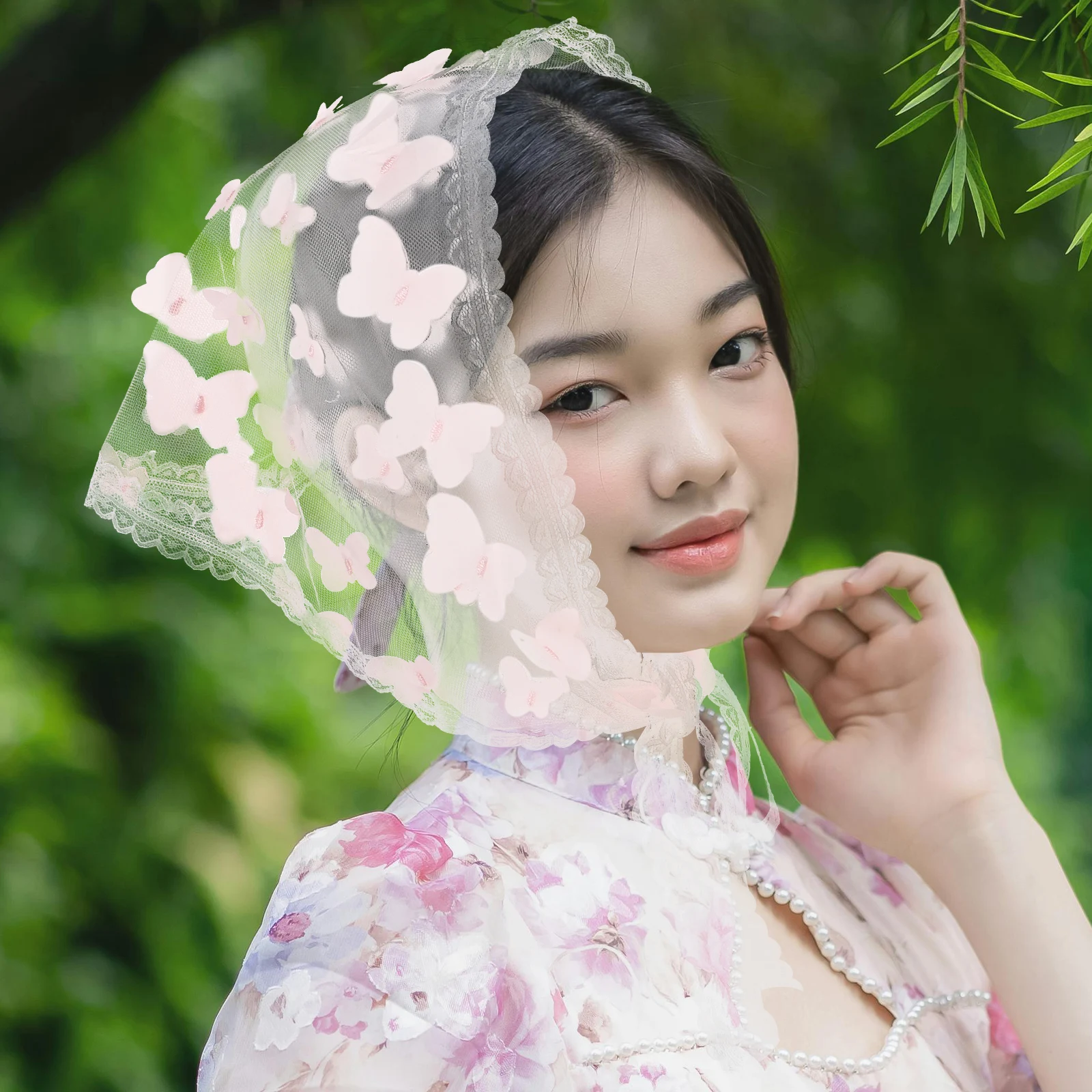 

Butterfly Bandana Lace Headbands Women Triangle Hair Scarf Black Yarn Wraps Seaside Elegant Versatile Soft Comfortable