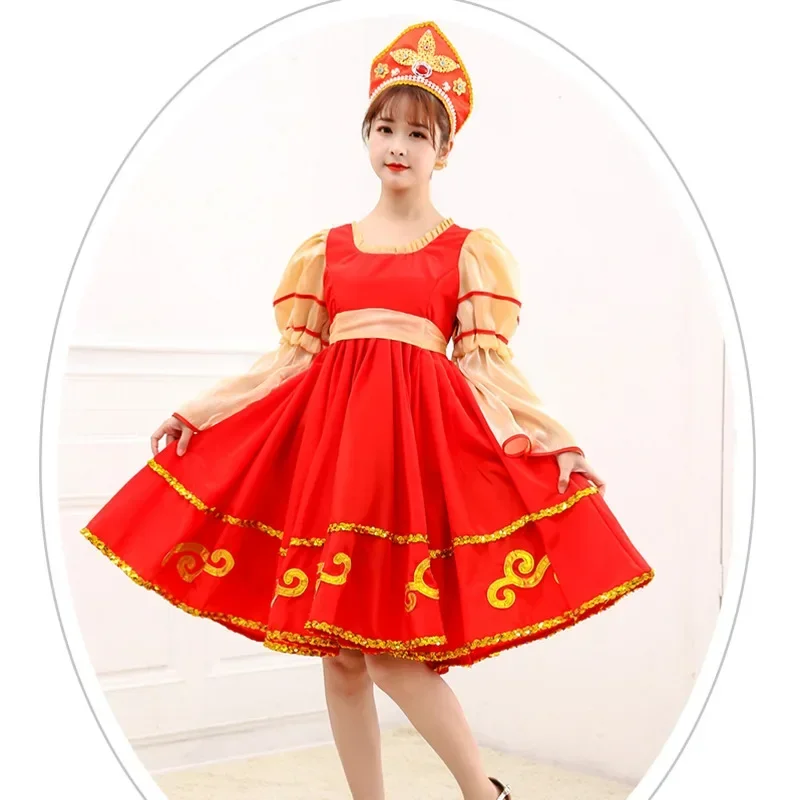 New Classical Elegant Russian National Dance Dress Adult Girl Kids Women Stage Performance Costume European Princess Stage Dress