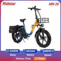 MN20 E-bike 1000W Powerful Motor 48V15AH Lithium Battery 20*4.0 Inch Fat Tire Adult Electric Bike Mountain City Electric Bicycle